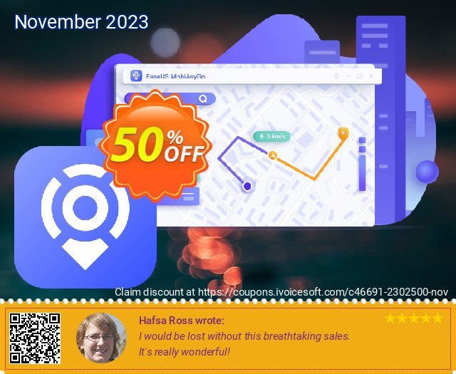 EaseUS MobiAnyGo (Monthly) discount 60% OFF, 2023 Teddy Day offering sales. 60% OFF EaseUS MobiAnyGo (Monthly), verified