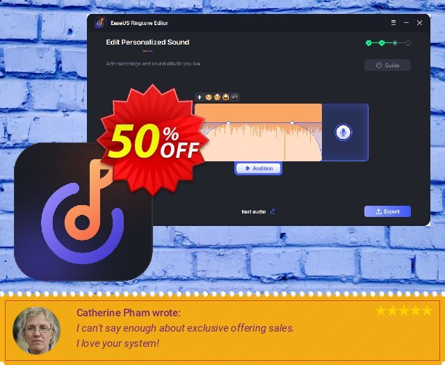 EaseUS Ringtone Editor discount 50% OFF, 2024 Mother Day offering sales. World Backup Day Celebration