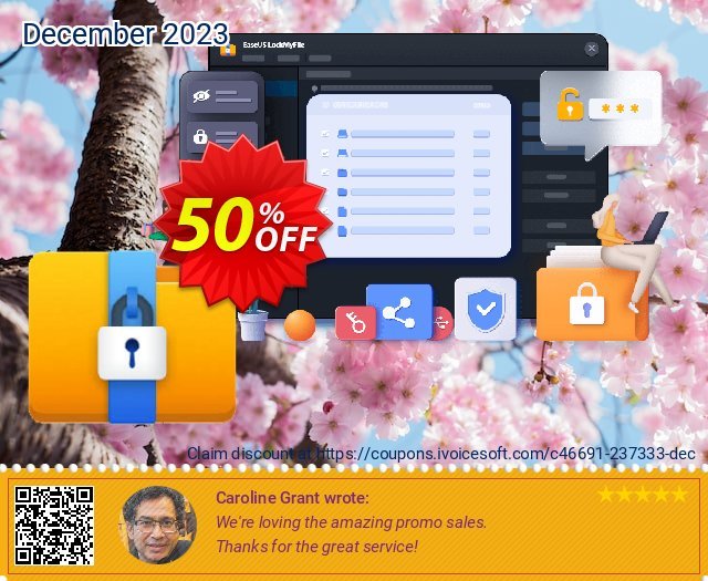 EaseUS LockMyFile discount 60% OFF, 2023 Rose Day offering sales. 60% OFF EaseUS LockMyFile, verified