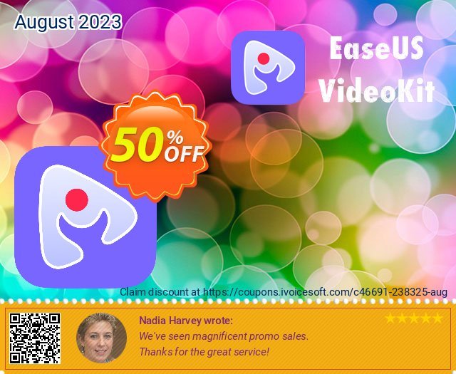 EaseUS VideoKit Yearly discount 50% OFF, 2023 World Teachers' Day offering sales. 70% OFF EaseUS VideoKit Yearly, verified