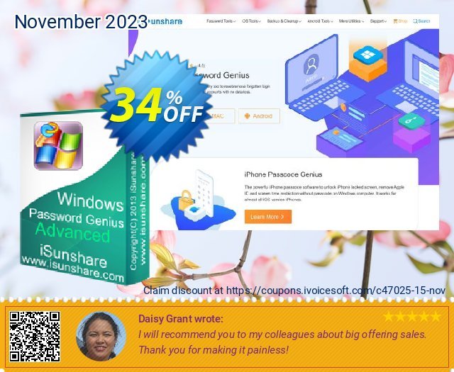 iSunshare Windows Password Genius Advanced teristimewa penawaran diskon Screenshot