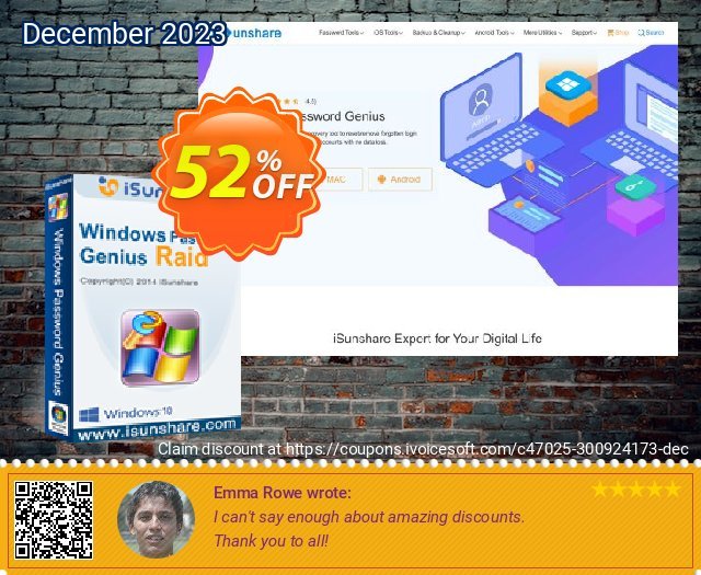 iSunshare Windows Password Genius for Mac Raid faszinierende Disagio Bildschirmfoto