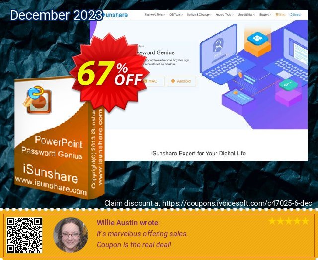 iSunshare PowerPoint Password Genius 令人敬畏的 产品销售 软件截图