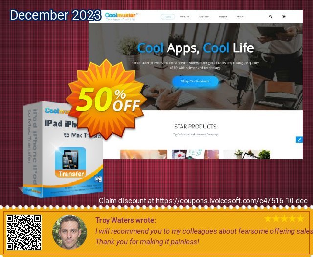 Coolmuster iPad iPhone iPod to Mac Transfer discount 50% OFF, 2024 Women Day offering sales. affiliate discount