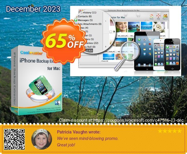 Coolmuster iPhone Backup Extractor for Mac terpisah dr yg lain voucher promo Screenshot