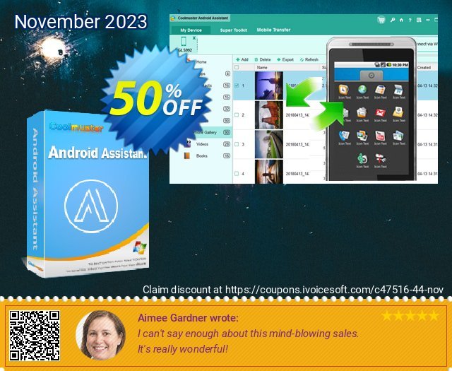 Get 50% OFF Coolmuster Android Assistant - 1 Year License (2-5 PCs) offering sales
