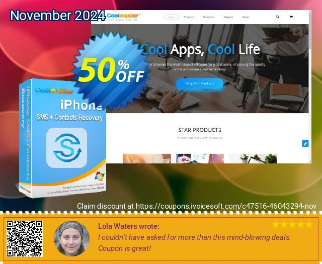 Coolmuster iPhone SMS + Contacts Recovery - Lifetime License (9 Devices, 3 PCs) discount 50% OFF, 2024 National Hiking Day deals. Coolmuster iPhone SMS + Contacts Recovery - Lifetime License(9 Devices, 3 PCs) Big discounts code 2024