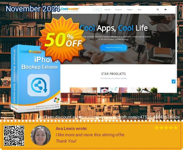 Coolmuster iPhone Backup Extractor Lifetime License discount 50% OFF, 2024 Black Friday offer. Coolmuster iPhone Backup Extractor - Lifetime License(1 PC) Special sales code 2024