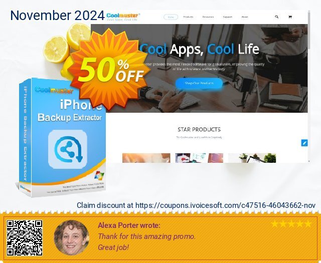 Coolmuster iPhone Backup Extractor - Lifetime License(10 PCs) discount 50% OFF, 2024 Black Friday promo. Coolmuster iPhone Backup Extractor - Lifetime License(10 PCs) Big offer code 2024