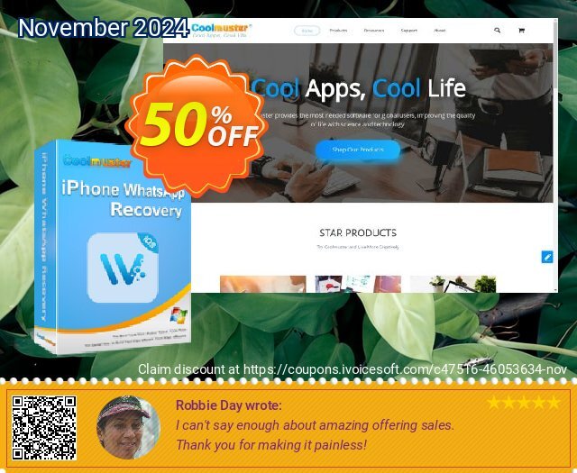 Coolmuster iPhone WhatsApp Recovery - 1 Year License(9 Devices, 3 PCs) 惊人的 优惠码 软件截图