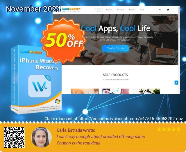 Coolmuster iPhone WhatsApp Recovery Lifetime License 令人难以置信的 产品销售 软件截图
