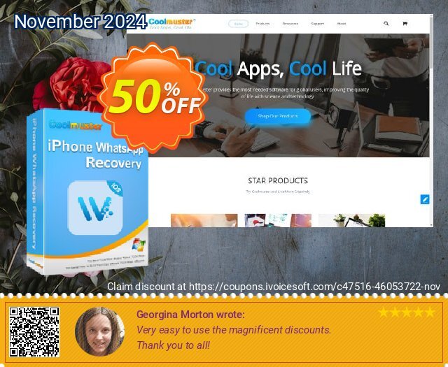 Coolmuster iPhone WhatsApp Recovery - Lifetime License(Unlimited Devices, 1 PC) 壮丽的 产品交易 软件截图