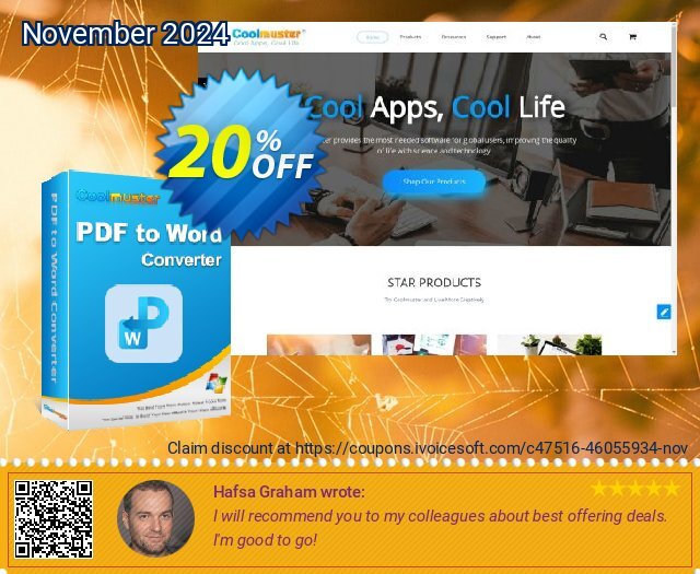 Coolmuster PDF to Word Converter - 1 Month License(10 PCs) discount 20% OFF, 2024 World Hello Day offering deals. Coolmuster PDF to Word Converter - 1 Month License(10 PCs) Fearsome discount code 2024