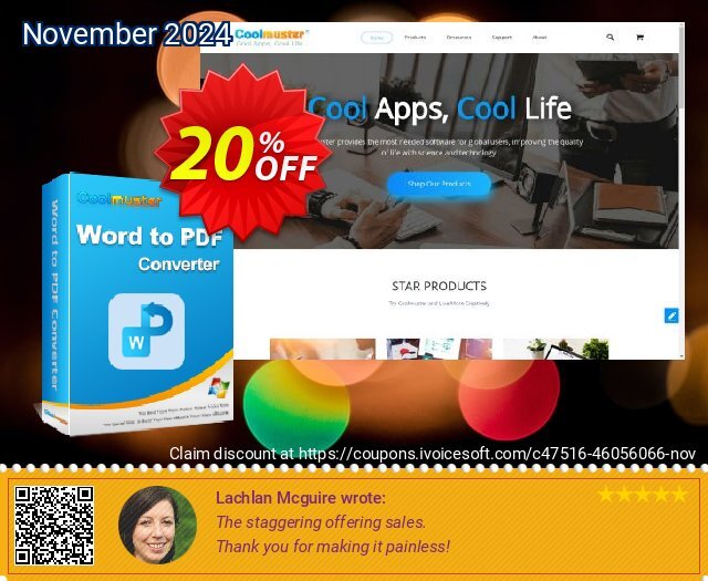 Coolmuster Word to PDF Converter - 1 Month License (1 PC) discount 20% OFF, 2024 World Hello Day offering sales. Coolmuster Word to PDF Converter - 1 Month License(1 PC) Stunning offer code 2024