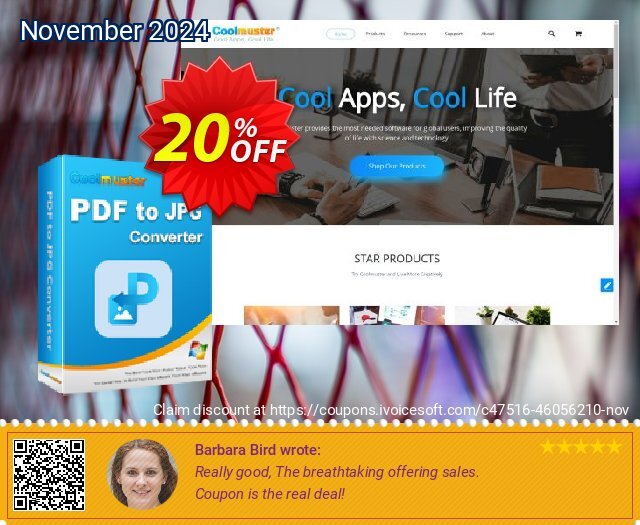 Coolmuster PDF to JPG Converter - Lifetime License (10 PCs) baik sekali penawaran Screenshot