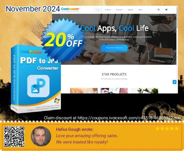 Coolmuster PDF to JPG Converter - 1 Month License (5 PCs) discount 20% OFF, 2024 All Saints' Day offering sales. Coolmuster PDF to JPG Converter - 1 Month License(5 PCs) Stirring promotions code 2024