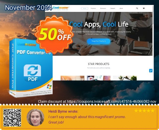 Coolmuster PDF Converter - Lifetime License (1 PC) discount 50% OFF, 2024 Thanksgiving Day promo. Coolmuster PDF Converter - Lifetime License(1 PC) Awful deals code 2024