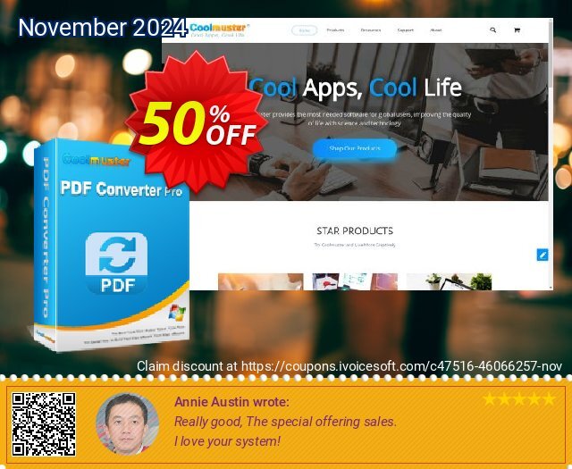 Coolmuster PDF Converter - 1 Month License (1 PC) discount 50% OFF, 2024 Thanksgiving offering sales. Coolmuster PDF Converter - 1 Month License(1 PC) Imposing deals code 2024