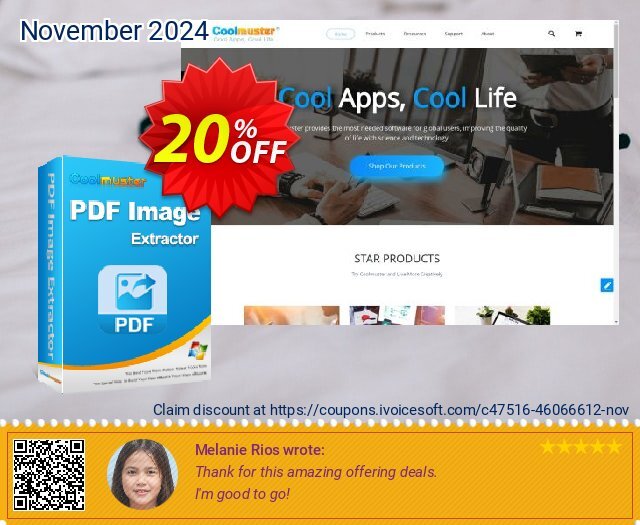 Coolmuster PDF Image Extractor - 1 Month License (5 PCs) discount 20% OFF, 2024 American Football Day offering deals. Coolmuster PDF Image Extractor - 1 Month License(5 PCs) Awful promotions code 2024