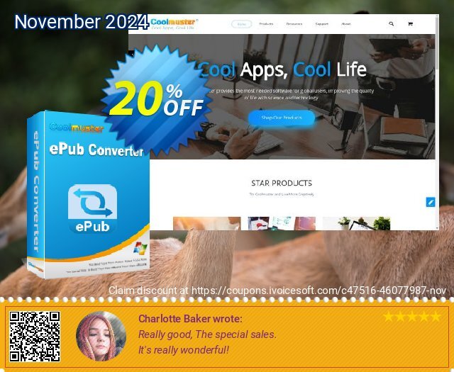 Coolmuster ePub Converter - Lifetime License (5 PCs) discount 20% OFF, 2024 Daylight Saving Day sales. Coolmuster ePub Converter - Lifetime License(5 PCs) Imposing promotions code 2024
