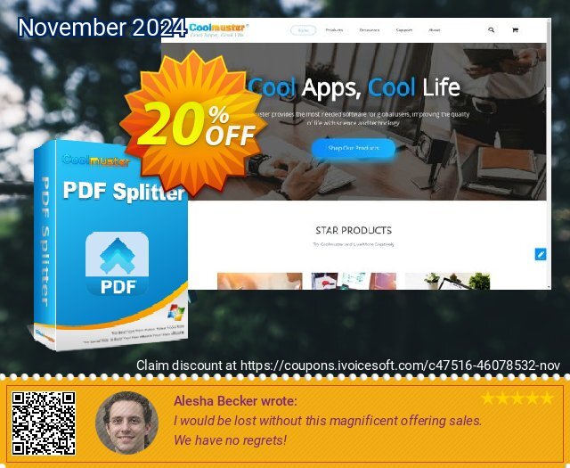 Coolmuster PDF Splitter - 1 Year License(10 PCs) 壮丽的 产品销售 软件截图