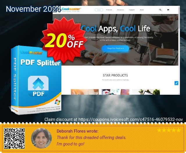 Coolmuster PDF Splitter - 1 Month License(10 PCs) 令人难以置信的 产品销售 软件截图