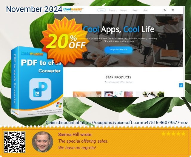 Coolmuster PDF to ePub Converter - Lifetime License (1 PC) discount 20% OFF, 2024 Black Friday offering sales. Coolmuster PDF to ePub Converter - Lifetime License(1 PC) Formidable sales code 2024