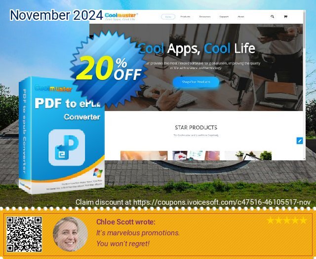 Coolmuster PDF to ePub Converter - 1 Month License (10 PCs) discount 20% OFF, 2024 Thanksgiving Day promotions. Coolmuster PDF to ePub Converter - 1 Month License(10 PCs) Staggering discounts code 2024