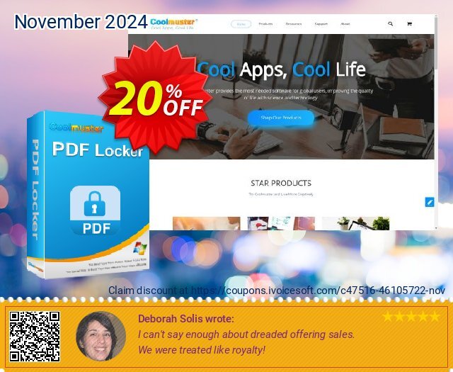 Coolmuster PDF Locker - 1 Year License (10 PCs) mengagetkan voucher promo Screenshot