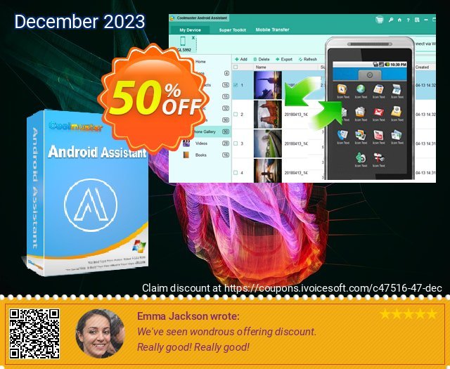 Coolmuster Android Assistant - 1 Year License (20 PCs) teristimewa voucher promo Screenshot