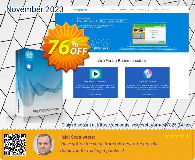 7thShare Any Video Converter discount 76% OFF, 2022 ​Spooky Day offering discount. 60% discount7thShare Any Video Converter