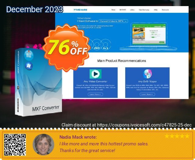 7thShare MXF Converter discount 76% OFF, 2022 New Year's Weekend offering sales. 60% discount7thShare MXF Converter
