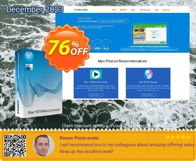 7thShare Mac HD Video Converter discount 76% OFF, 2022 National No Bra Day offering sales. 60% discount7thShare Mac HD Video Converter