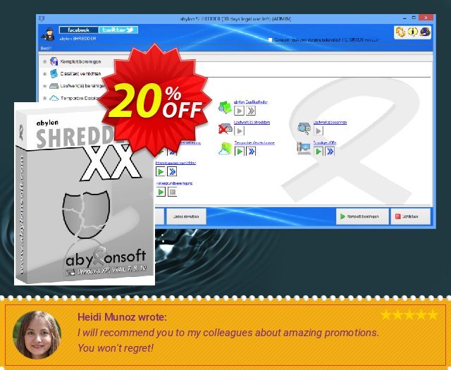 abylon SHREDDER exklusiv Ermäßigungen Bildschirmfoto