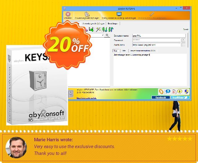 abylon KEYSAFE discount 20% OFF, 2024 World Backup Day offering sales. 20% OFF abylon KEYSAFE, verified