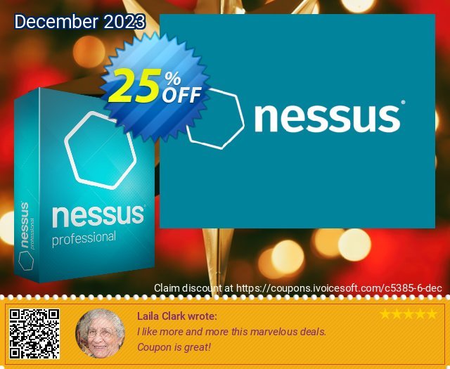 Tenable Nessus professional (3 Years) discount 20% OFF, 2022 Xmas deals. 20% OFF Tenable Nessus professional (3 Years), verified