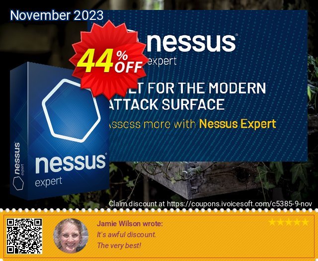 Tenable Nessus Expert (1 year) discount 44% OFF, 2022 Christmas Day offering discount. 20% OFF Tenable Nessus Expert, verified