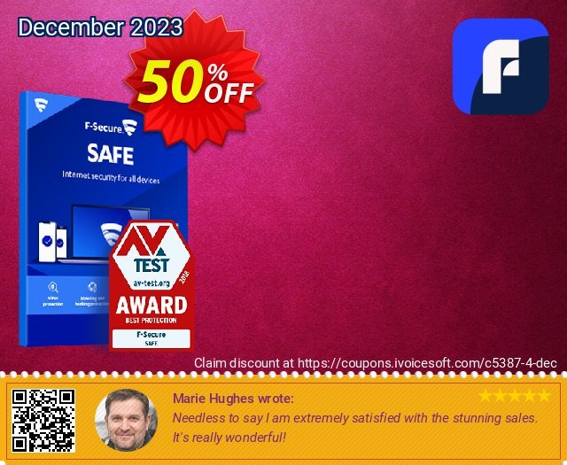 F-Secure SAFE discount 50% OFF, 2022 National Savings Day discounts. 10% OFF F-Secure SAFE, verified