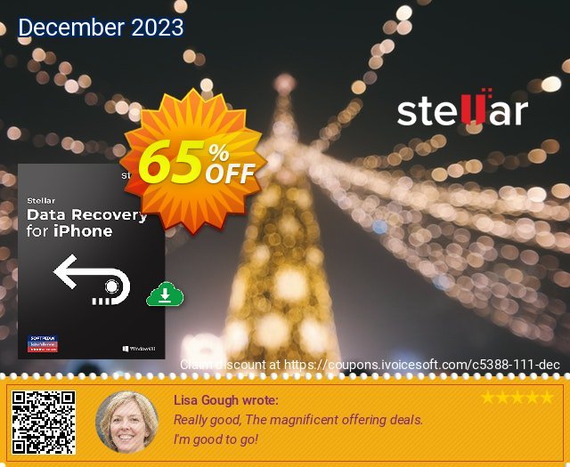 Stellar Data Recovery for iPhone discount 40% OFF, 2022 New Year offering sales. Stellar Data Recovery for iPhone [1 Year Subscription] best offer code 2022