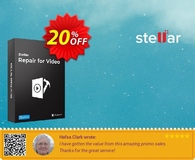 Stellar Repair for Video discount 20% OFF, 2024 Spring promo sales. Stellar Repair for Video Windows [1 Year Subscription] excellent promotions code 2024