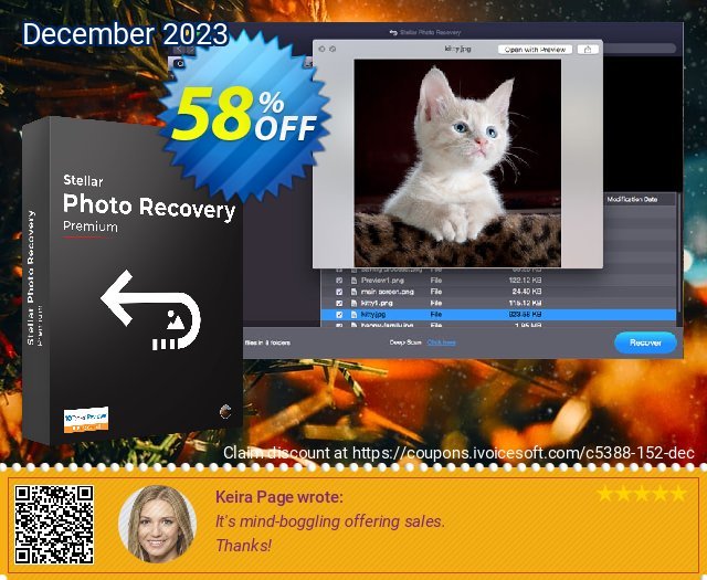 Stellar Photo Recovery Premium for Mac discount 58% OFF, 2024 Women Month sales. Stellar Photo Recovery-Mac Premium [1 Year Subscription] super sales code 2024