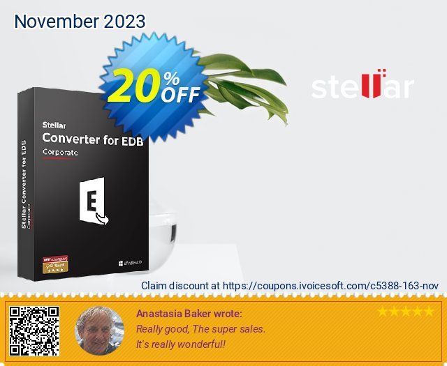 Stellar Converter for EDB 令人吃惊的 产品销售 软件截图