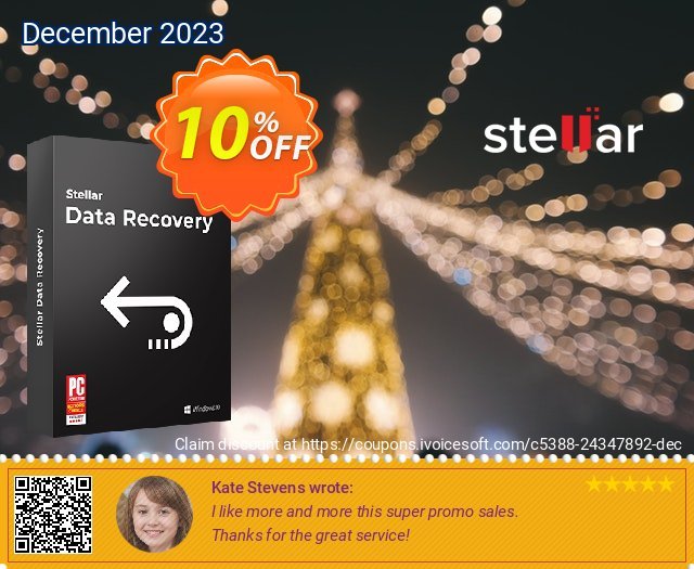 Stellar Data Recovery Standard (1 Year) discount 10% OFF, 2024 Women Month discounts. 10% OFF Stellar Data Recovery Standard (1 Year), verified