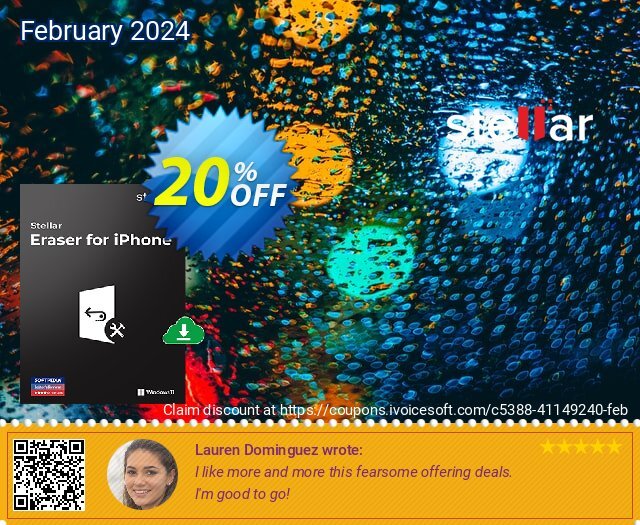 Stellar Eraser for iPhone discount 20% OFF, 2024 Valentines Day offering deals. Stellar Eraser for iPhone Excellent promotions code 2024
