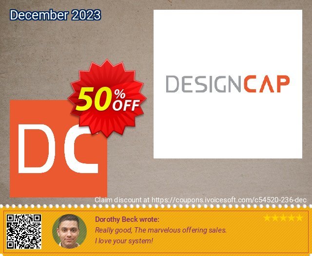 DesignCap Designer überraschend Preisnachlass Bildschirmfoto