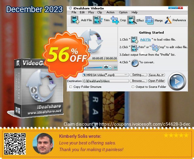 iDealshare VideoGo wundervoll Preisnachlass Bildschirmfoto