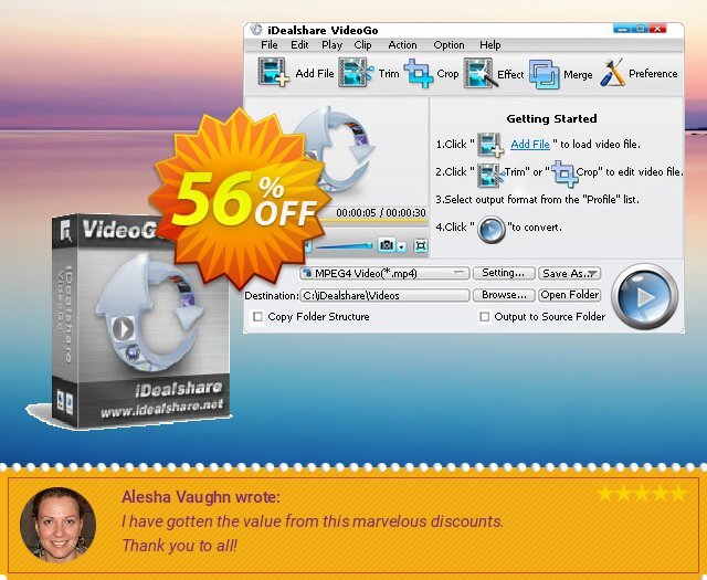 iDealshare VideoGo discount 56% OFF, 2024 Resurrection Sunday offering sales. 50% off for 611063