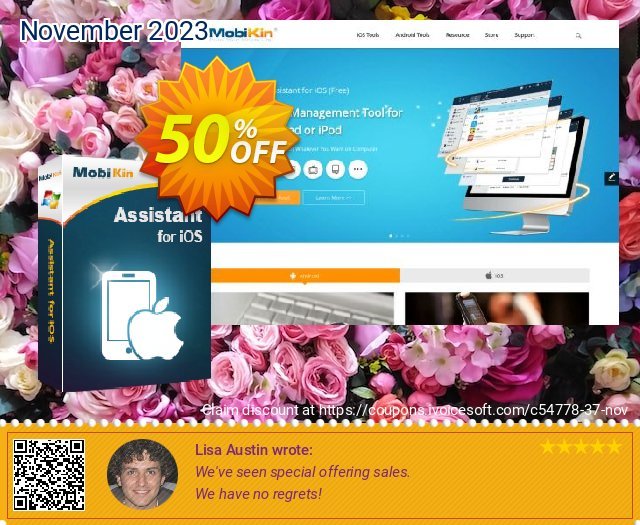 MobiKin Assistant for iOS - 1 Year, 1 PC License discount 50% OFF, 2023 New Year discount. 50% OFF