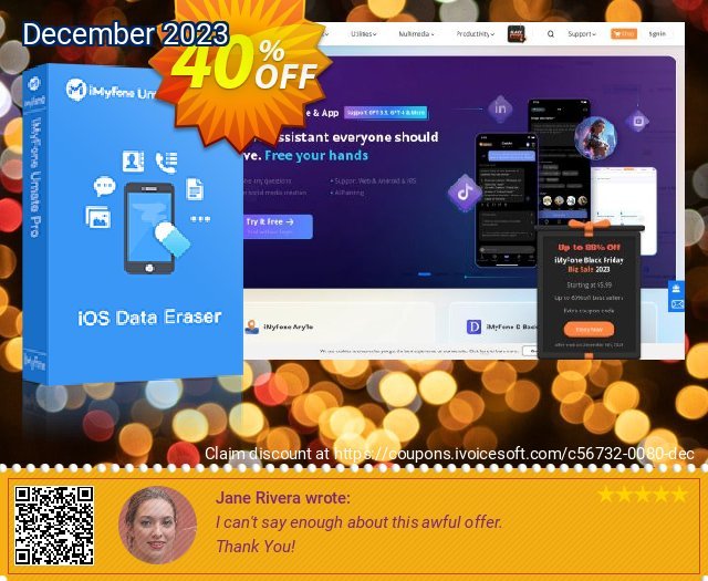 iMyFone Umate Pro (Lifetime/11-15 iDevices) discount 40% OFF, 2022 World Hello Day deals. iMyfone discount (56732)