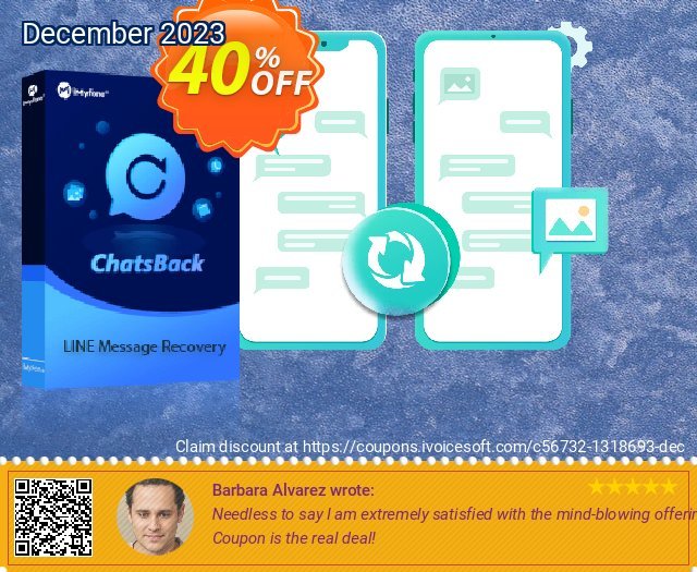 iMyFone ChatsBack for LINE 1-Year Plan discount 40% OFF, 2023 Egg Day offering sales. 40% OFF iMyFone ChatsBack for LINE 1-Year Plan, verified